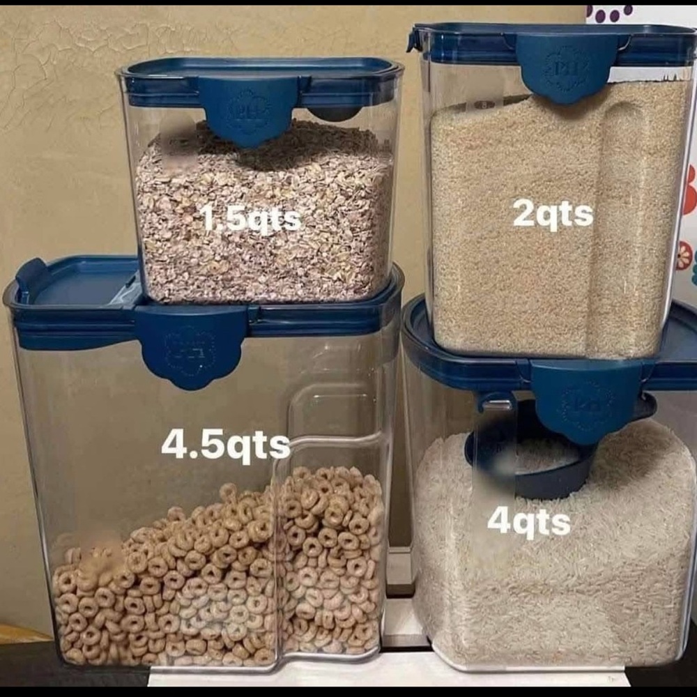 Blue Stackable Storage Containers with Clear Design and Secure Lids